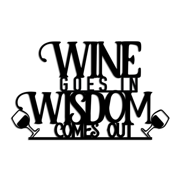 Wallity Wine Wisdom Escultura de Pared de Metal Negra Wallity Wine Wisdom Escultura de Pared de Metal Negra